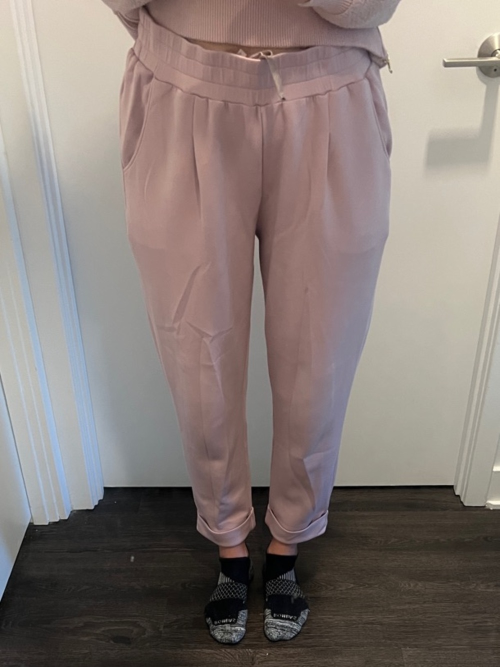 Varley Blush Pink Cropped Tapered Pants